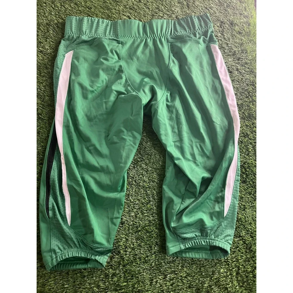 Nike Mens Football Pants 3XL Green White Padded 3/4 Length Integrated Pads